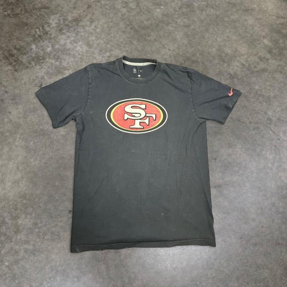 Nike San Francisco 49ers T-Shirt Mens Large Black NFL Center Logo Y2K Skater